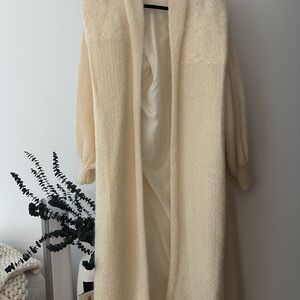 Cream Open-Front Women's Cardigan